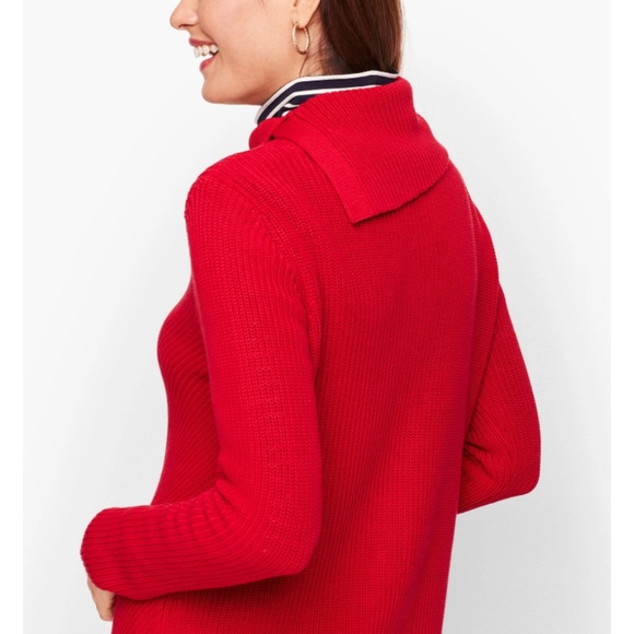 Talbots chevron stitch spkit neck sweater tunic. Worn 1x - Picture 1 of 8